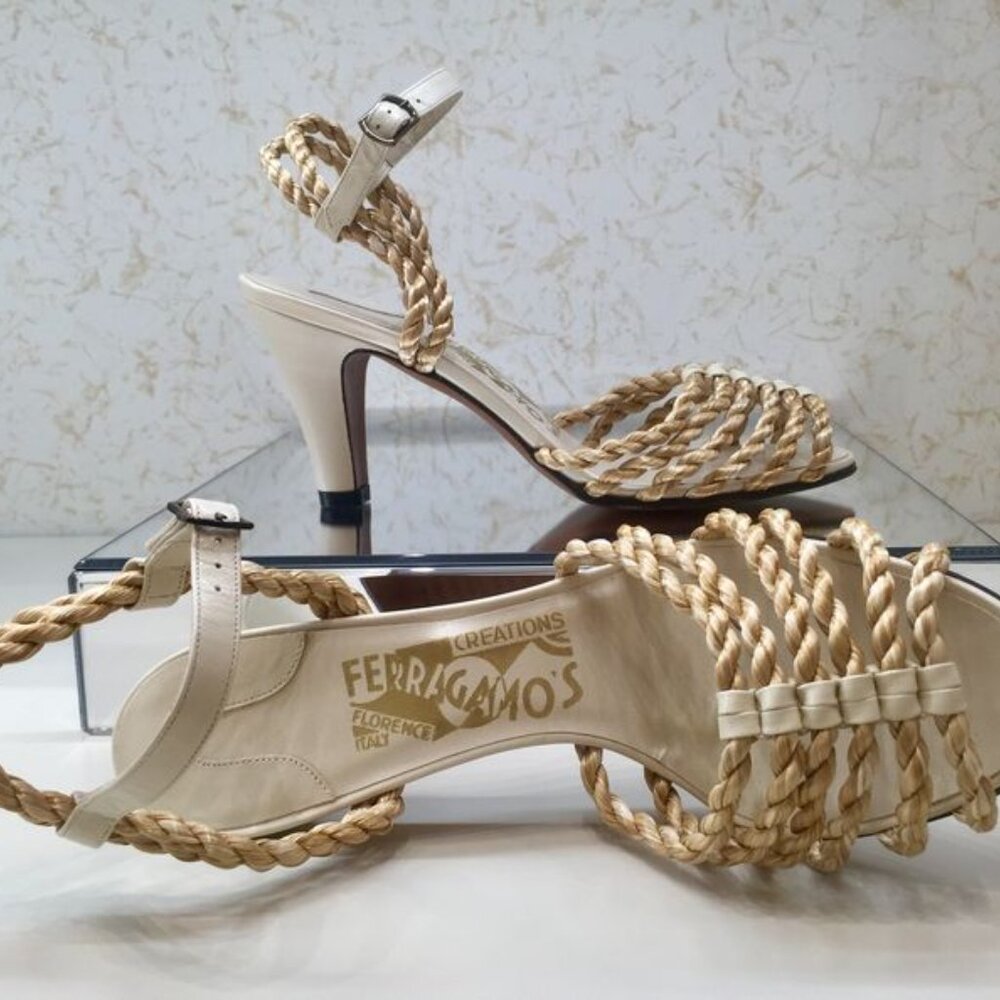 Salvatore Ferragamo Archival Rope Heel Sandals | Limited Edition | Size 37